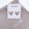 Ribbon Heart Cubic Zirconia Earring.