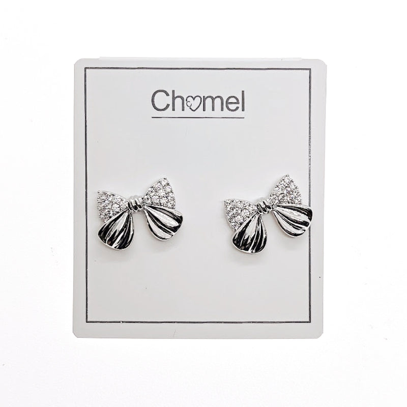 Ribbon Cubic Zirconia Earrings.