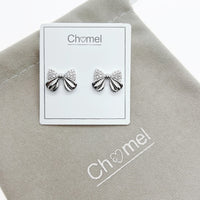 Ribbon Cubic Zirconia Earrings.