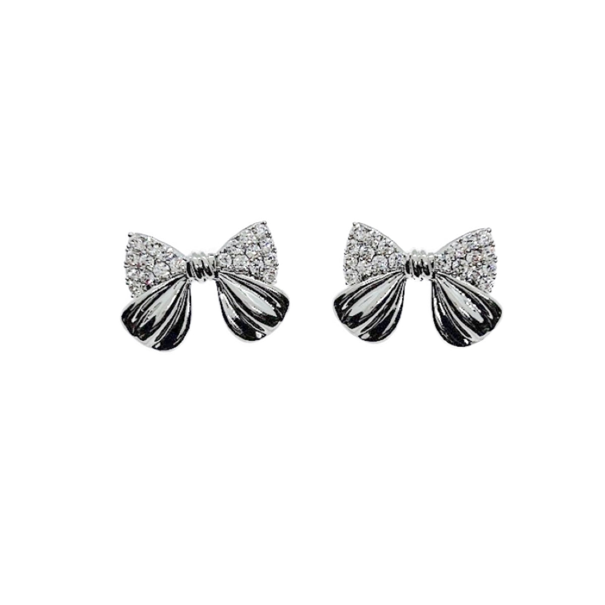 Ribbon Cubic Zirconia Earrings.