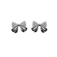 Ribbon Cubic Zirconia Earrings.