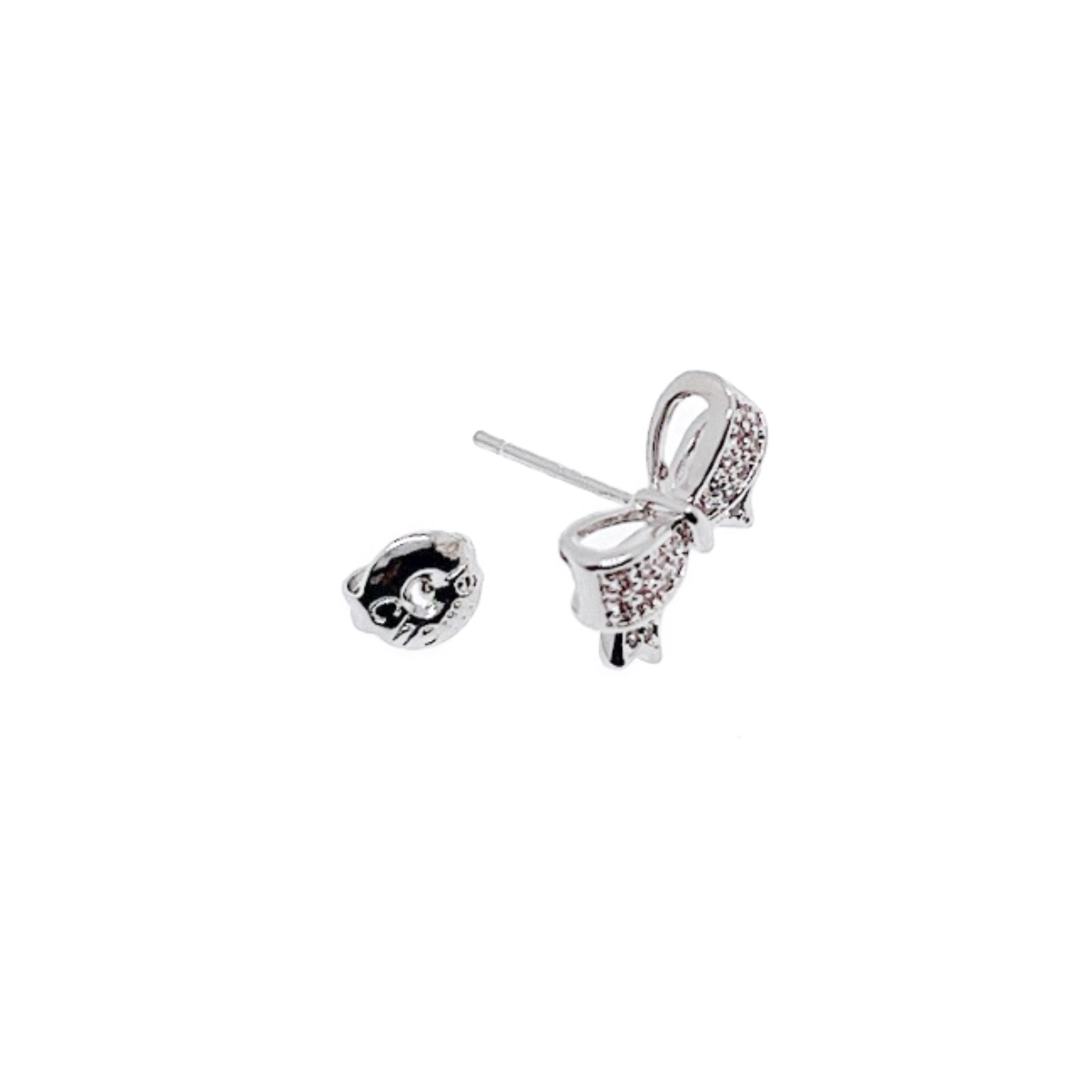 Ribbon Cubic Zirconia Earrings - CHOMEL