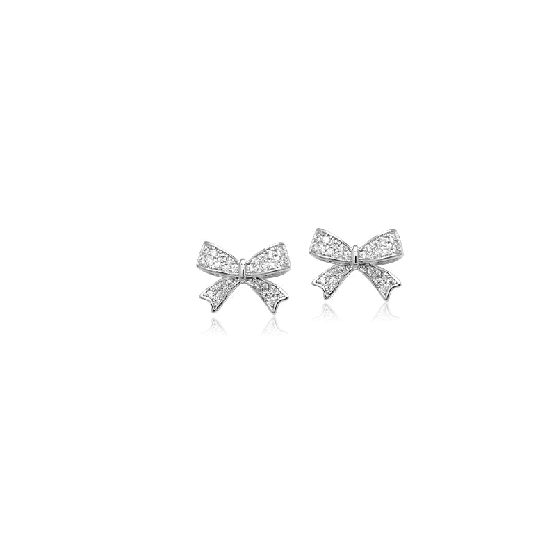 Ribbon Cubic Zirconia Earrings - CHOMEL