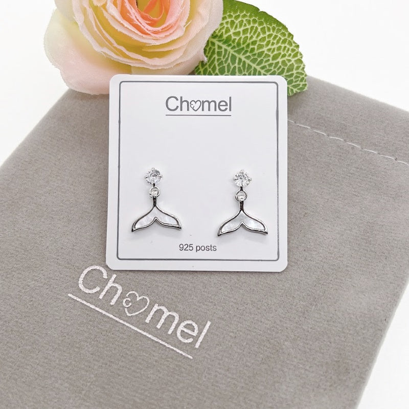 Mermaid Tail Mother of Pearl Earrings - CHOMEL