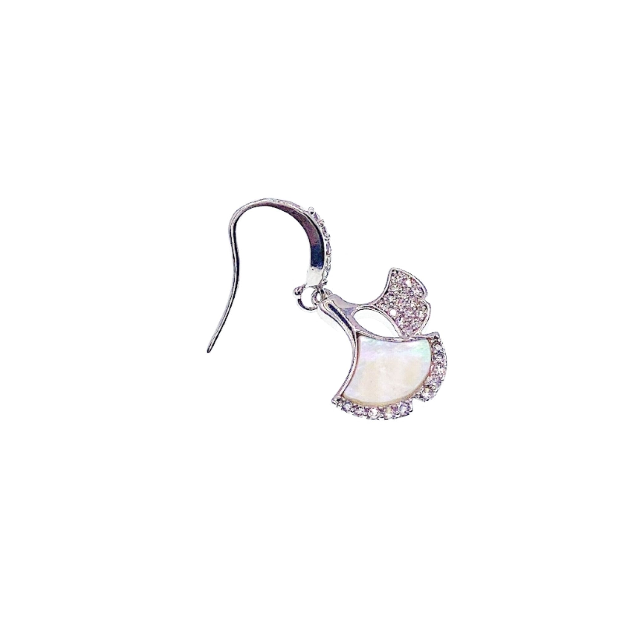 Mother of Pearl Ginko Leaf Earrings.