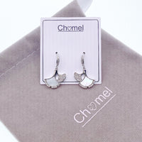 Mother of Pearl Ginko Leaf Earrings.