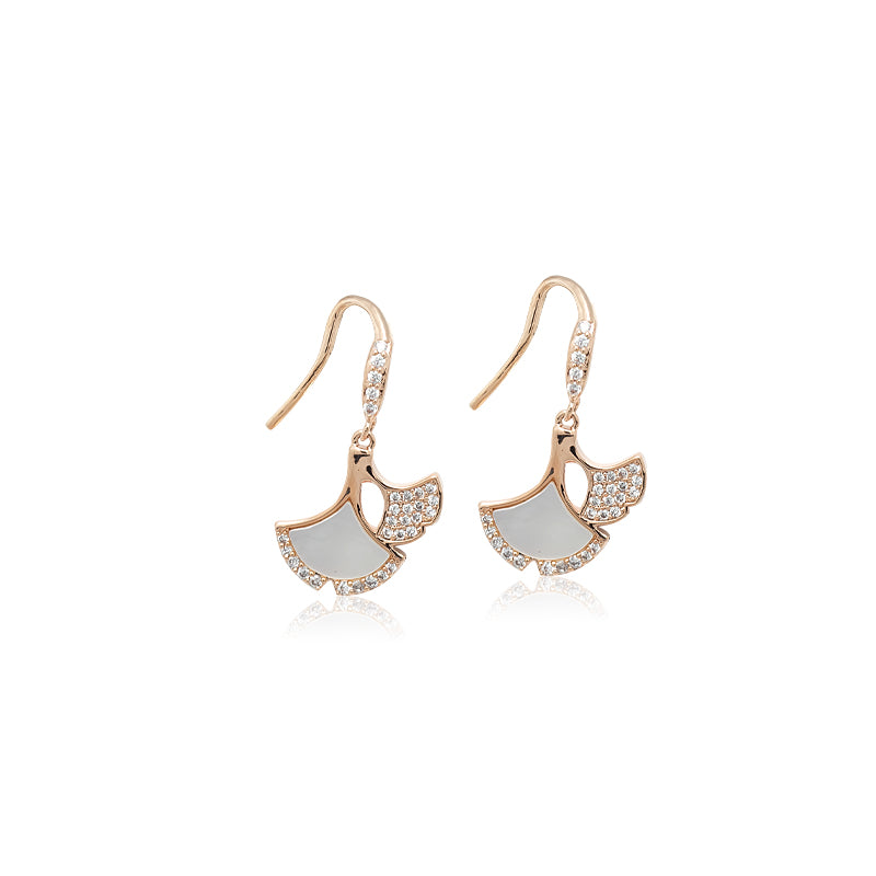 Mother of Pearl Ginko Leaf Earrings.