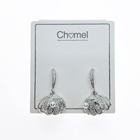 Shell Cubic Zirconia Earrings.