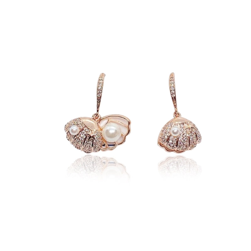 Shell Cubic Zirconia Earrings.