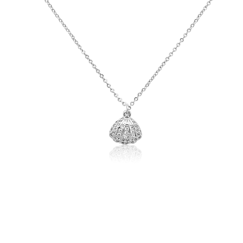 Shell Cubic Zirconia Necklace.