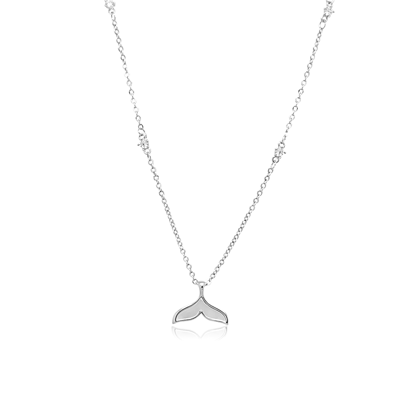 Mermaid Tail Cubic Zirconia Necklace.