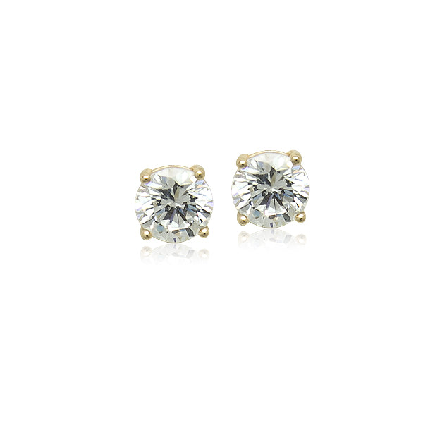 7mm Cubic Zirconia Solitaire Stud Earring.