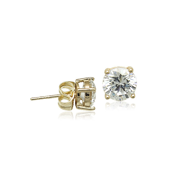 7mm Cubic Zirconia Solitaire Stud Earring.