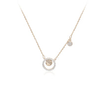 CHOMEL Cubic Zirconia Circle with Round Disc Rosegold Necklace